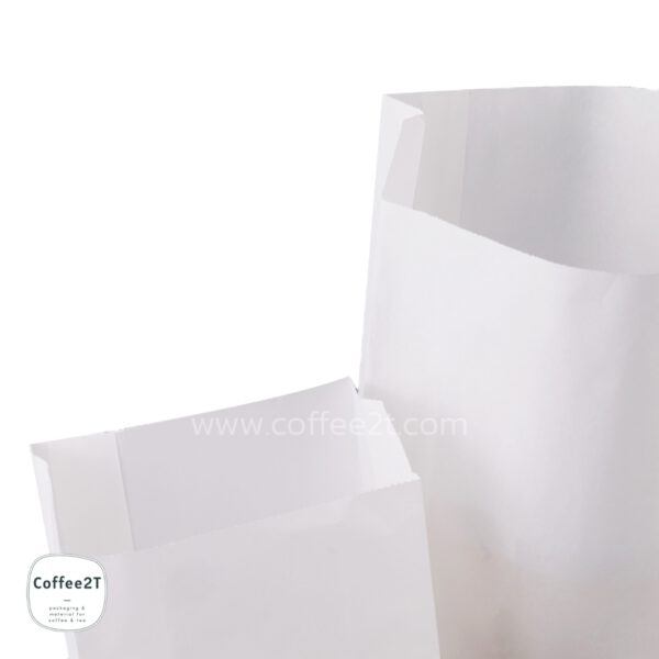 ถุงกระดาษคราฟท์ สีขาว ( ถุงเฟรนฟราย ) ก้นแบน